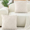 Hpocipo 2er Set Weicher Wolle Samten Kissenbezüge Boho Kissenbezug Luxus kissenhüllen Dekokissen Sofakissen Kissen Fall für Sofa Bed Büro Auto Cafe (40 x 40cm, Cream Beige)