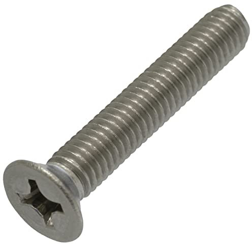 AERZETIX - C59569 - Satz von 5 Metallschrauben M6x35 mm mit senkkopf - PH3-schlitz - DIN 965 - edelstahl A2 - metrisches standardgewinde - schraubendreher für die montage befestigung