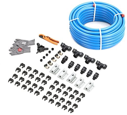 Air Compressor Accessories Kit 3/4 x 200ft 5-Ways Out HDPE Aluminum Piping System AIR Compressor Hose 200PSI ASTM F1282