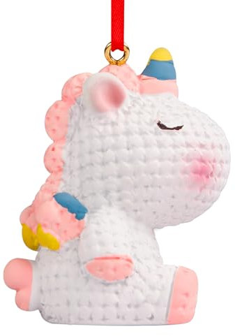 FLYAB Rosa Einhorn Weihnachtsschmuck 2023 Einhorn Ornamente für Weihnachtsbäume Niedliches Einhorn Dekor Einhorn Weihnachtsbaum Ornamente Geburtstag für Kinder Mädchen Frauen