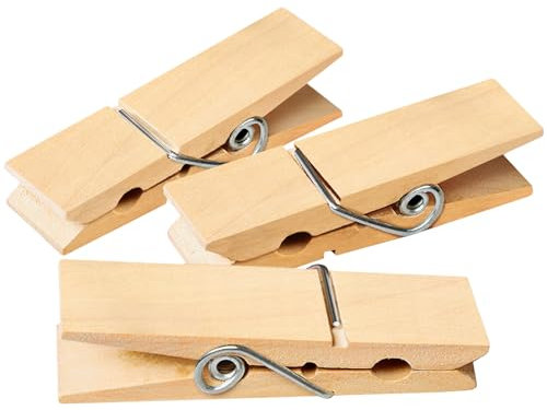 Alfileres de ropa, pinzas de madera grandes, resistentes y resistentes para colgar ropa, clips de tendedero, pinzas para tender ropa, ropa al aire libre, manualidades, aula