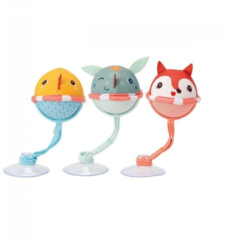 Lilliputiens - Balles de bain (x3) - Jouet interactif pour bébé avec ventouses - Flottantes et colorées - Idéal pour le moment du bain - Parfait pour le développement sensoriel - dès 3 mois - 83502