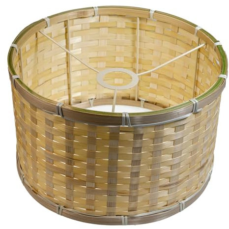 Osasy Paralume in rattan,bambù, rotondo motivo intrecciato, per paralume lampada paralume lampadario decorazione