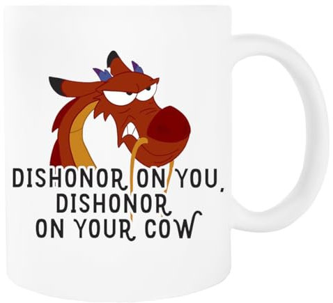 Genérico Mushu Dishonor On Your Cow Blanca Taza De Cerámica Para Beber