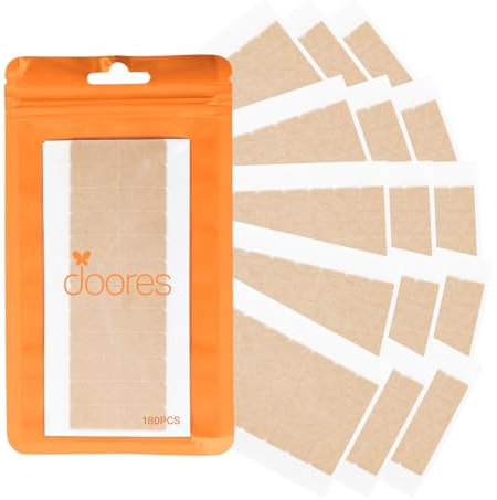 DOORES Cinta de Extensión de Pelo de Doble Cara Duraderas para Cinta en Extensión de Cabello y Trama de Pelo, 180 Piezas (4 x 1cm)