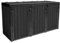 TitanCrafts Mülltonnenbox 3 Tonnen - Black Edition - Mülltonnenverkleidung aus Stahl und Holz mit Gasdruckfeder - Aufbewahrungsbox für 3 Müllboxen - 80x206x113cm (LxBxH) - Schwarz