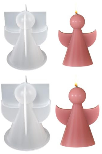 2 Stück Silikonformen Zum Gießen - 3D Engel Kerzenform, Gießform für Kerzen und Gips