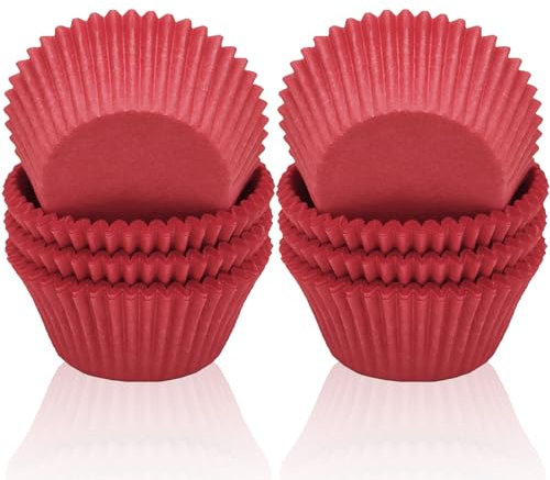 200 Stück Mini Muffins Papierförmchen,Rot Muffinförmchen Papier,Cupcake Förmchen,Rot Muffinförmchen Papier Klein für Backen, Dessert Weihnachten Valentinstag Geburtstag Hochzeit Dekoration