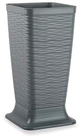 AC - Paragüero de plástico - Modelo Wind - Soporte para Paraguas Cuadrado para Entrada de oficinas, Negocios, hogar - Fabricado en España - 51,5 x 26 x 26 cm - Gris
