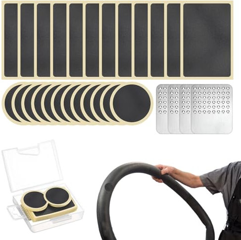 Nuqin Puncture Repair Patches,28Pcs Puncture Repair Kit Bike Tyre,Self Adhesive Puncture Repair Kit for Mountain Bike/Road Bike Inner Tube,Bike Puncture Repair Kit