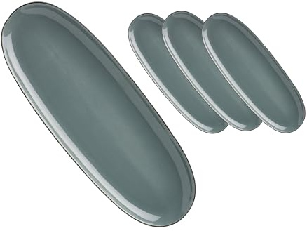 Van Well | URBAN Platte 34x12,5 cm grau 4er Set - Steinzeug Servierplatte groß Buffet-Platte Käseplatte, zum Servieren & Dekorieren