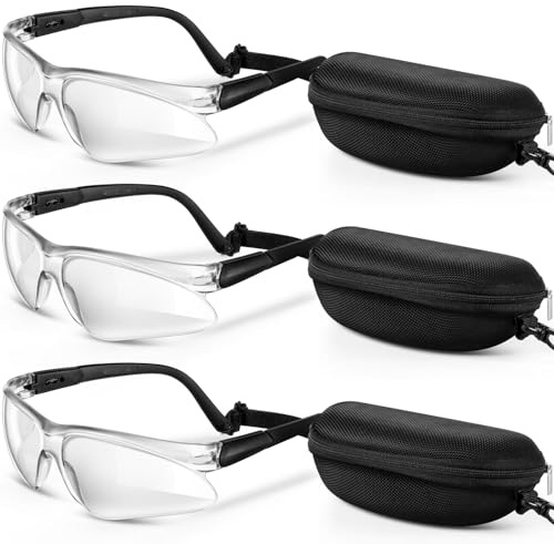 Fiada 3 Pcs Racquetball Goggles Anti Fog, Sports Goggles with Cases