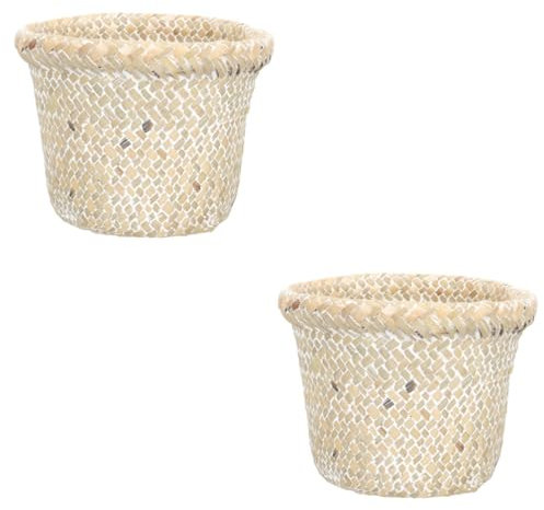 KOMBIUDA 2 Stücke Wäsche Körbe-wäschekorb Woven Altpapier Korb Woven Lagerung Organizer Mülleimer