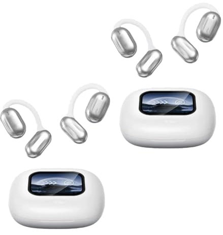 Xp2 over Ear Buds, Xp2 Earbuds, Erazer Xp2 Earbuds, Intelligent Touch Screen Open Bluetooth Earphones, True Wireless Earbuds, Erazer over the Ear Earbuds Xp2, LED Display Charging Case(2*Silver)