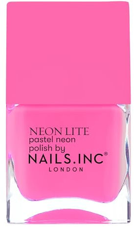 Nails Inc - ELECTRIC PARADE Neon Vernis à ongles - Rose fluo pastel - Formule longue durée & finition brillante - Non testé sur les animaux & Facile à appliquer - Manucure parfaite, nail art tendance