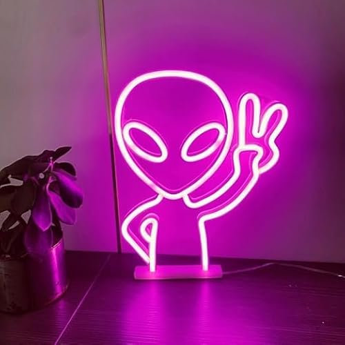 xiao Neón LED neón luz nocturna neón luz de neón fresa neón USB (Rosa)