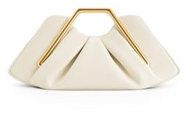 JW PEI Damen Lila Metallrahmen Clutch, Elfenbein