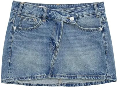 ARDZLALS Damkjolar kvinnor kjolar blå denim kjolar kvinna mode asymmetrisk kort kjol snygg hög midja mini jeanskjol, BLÅ, S