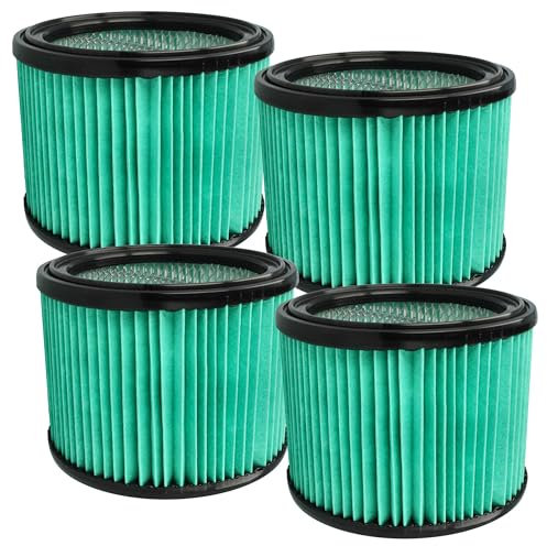 vhbw 4X Staubsaugerfilter kompatibel mit Bosch Gas 12-25 PL, 15 PS Staubsauger - HEPA-Filter Schwarz Hellblau