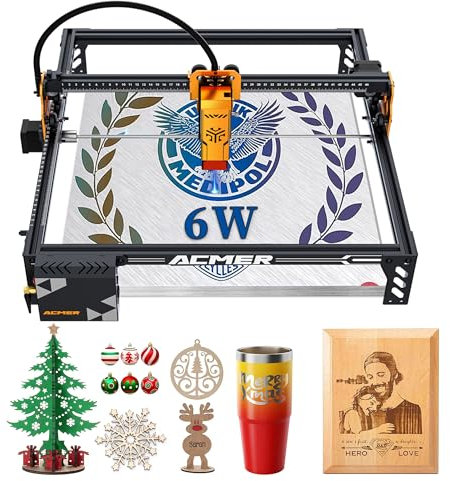 ACMER P1 S Pro Laser Graviermaschine 6W Lasergravur Maschine Lasergravierer für Holz, Metall, Acryl, Leder, Arbeitsbereich 37 * 38CM (Schwarz, P1SPRO 6W)