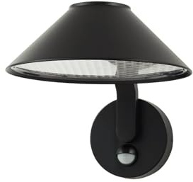 Lindby LED Wandleuchte außen Capelo mit Bewegungsmelder (spritzwassergeschützt (Modern) in Schwarz aus Aluminium (1 flammig,) - Wandlampe für Außenwand/Hauswand Haus Terrasse und Balkon