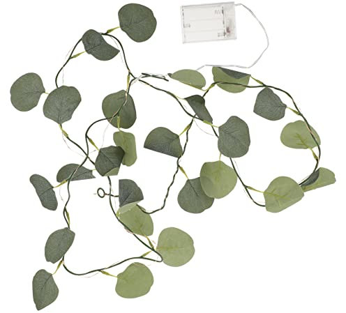 TOPPERFUN Eukalyptusgirlande Mit Led-lichterkette Künstliche Eukalyptusblätter Warmes Licht Dekoration Für Zuhause Hochzeit Party Tür Wand