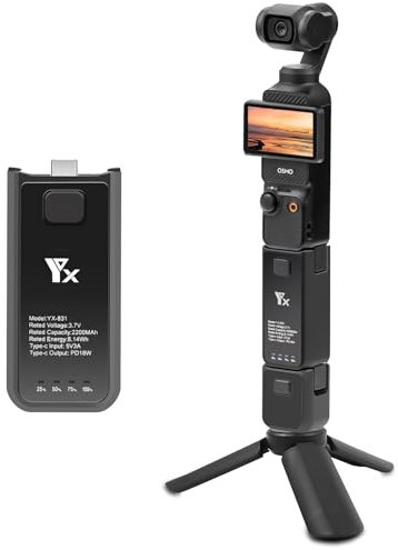 Erweiterter Batteriegriff für DJI Osmo Pocket 3, Erhöhte Länge Ladegriff-Zubehör mit 62% Laufzeit-Boost, Kompakte PD18W Powerbank für Pocket 3 Kamera