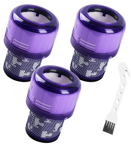 3 Stück Ersatzteile Filter für Dyson V11,Filter für Dyson V11 V15 SV14 SV17 SV22 Absolute Animal Detect Torque Drive, Mit 1 Reinigungsbürsten,Ersetzen Sie # 970013-02