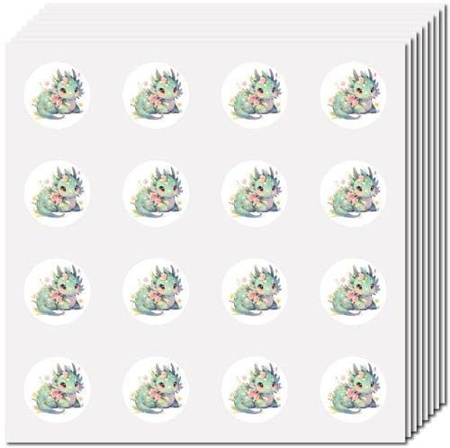 CREATCABIN 128 Stück Mini Drachen Aufkleber Kleine Tier Aufkleber 2.5cm Selbstklebend Wasserdicht Kunststoff Cartoon Scrapbooking Etiketten Lehrer Belohnungsaufkleber Für Laptop Album Telefon Koffer