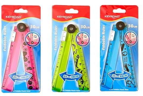 Keyroad Regla plegable, tarjeta de 30 cm, precisión portátil para mediciones académicas y creativas