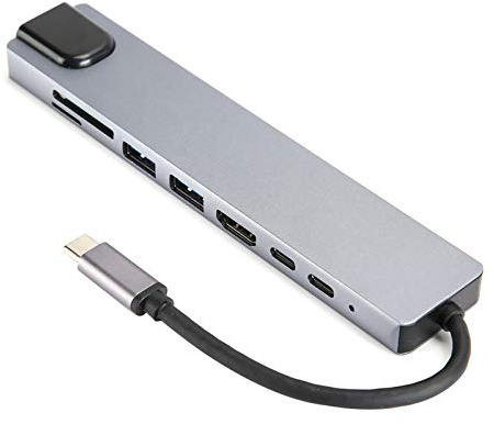 Hub USB C 8 en 1, Multipuerto Tipo C con 4K, RJ45 Ethernet y USB 3.0 - Compatible con Thunderbolt 3, Otorga Carga Rápida y Transferencia Estable
