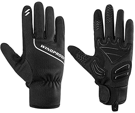 Ljmyy 1 Paar warme, winddichte, wasserdichte, rutschfeste Thermo-Handschuhe für Touchscreens, Vollfinger-Winterhandschuhe