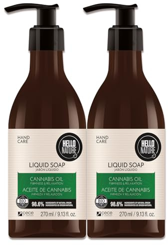 P-Beauty 2X Naturkosmetik Hand Flüssigseife mit Hanfsamenöl 270ml - Natürliche Handseife, Schaumseife für sanfte Reinigung, intensive Feuchtigkeit & geschmeidige Haut - Vegan & dermatologisch getestet