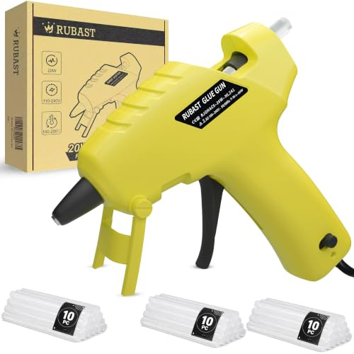 RUBAST 20W Mini Hot Glue Gun Kit, 30pcs 7mm Glue Sticks for Crafts-Olive | Fire Proof,Anti Drip,Fast Preheating Hot Glue Gun for DIY,Art & Crafts,School Kids Crafts,Repairs,Sealing