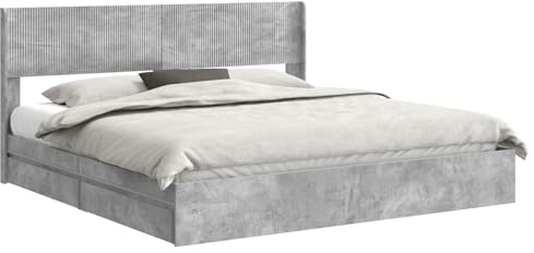 vidaXL Bettgestell mit Stauraum und Kopfteil 3 pcs Holzwerkstoff, Moderner Stauraum-Bett, rechteckiger Rahmen, Elegantes Kopfteil, minimalistischer Stil, praktisches Möbelstück