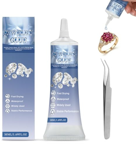 Colle Bijoux Rhinestone Glue - Pegamento profesional para joyas, piedras preciosas, metales y cristal, 50 ml