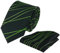 Louis Binder de Luxe Krawatte mit Einstecktuch 2er Set Schlips Tie Necktie 413 schwarz grün