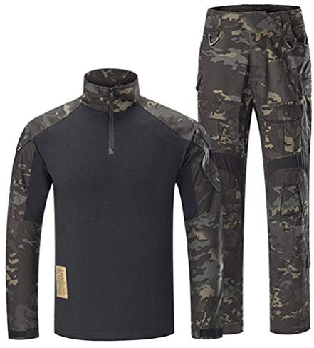 WISEONUS Airsoft Paintball Tarnanzug Tactical Shirt und Airsoft Hose Jagdbekleidung Herren Taktische Schießen BDU Softair Uniform Set