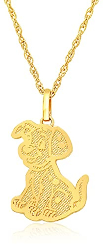 Disney Classics 101 Dalmatians 14KT Yellow Gold Pendant with Gold Filled Necklace, Official License