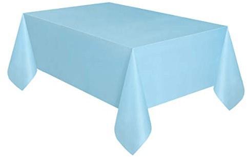 Large Plastic Rectangle Table Cover Cloth Wipe Clean Party Tablecloth Covers (Sky Blue)