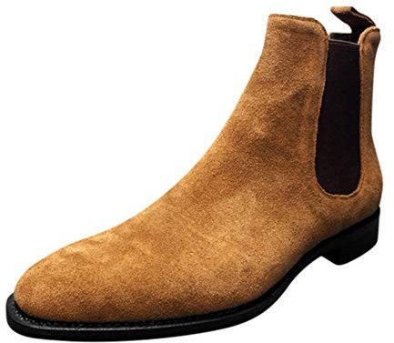 DQS Stivali da Uomo Stivaletti Chelsea da Uomo Stivaletti Plus Stivali Alti in Velluto Scarpe da Passeggio per Esterni Scarpe Casual Resistenti all'Usura