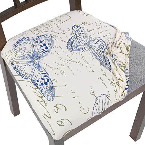 SearchI Stuhl-Sitzbezüge, Stretch, Esszimmerstuhl-Sitzbezüge, abnehmbar, waschbar, Anti-Staub-Stuhl-Sitzbezüge, Polsterstuhl-Sitzkissen, Schonbezüge für Esszimmer, Küche (Schmetterling, 6 Stück)