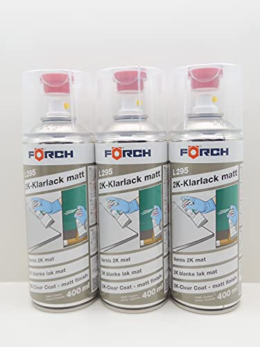 Förch 2K KLARLACK MATT LACK SPRAYDOSE DOSE KRAFTSTOFF BESTÄNDIG 400ML (3)