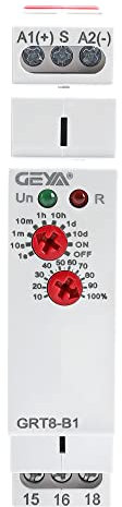GEYA Retardo apagado Relé de tiempo de función única 1Contacto 16A electrónico Retardo apagado temporizador Relé (GRT8-B1,AC/DC12V-240V)