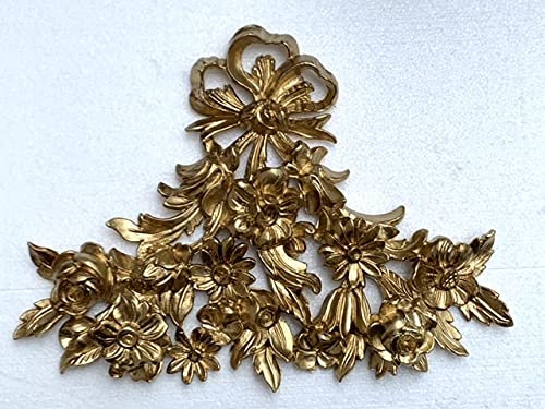 Artissimo Gold- Rokoko Repro Blumen Rosen Motiv Wanddeko-Barock Ornament Applike 38x28cm Wandbild Gold Deko Türbogen Wandbehang Wandskulptur accessoires C1531Gold