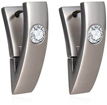 JMFENFA Titan Ohrringe für empfindliche Ohren, Titan Creolen für M?nner Frauen, hypoallergene Titan Ohrringe (Silver V shape)