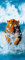 A.Monamour Türtapete Selbstklebend Türfolie Türposter 3D Bengalischer Tiger Der In Wasser Läuft Vinyl Folie Türdeko Tapete Wandbild Türaufkleber Türtattoo 95 x 215 cm