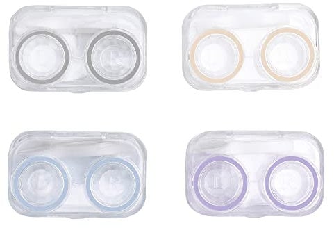 4 PCS Contact Lens Cases, Purple,Grey,Yellow,Blue, Basic