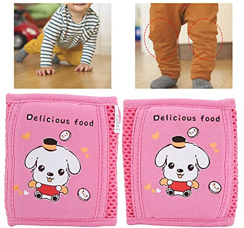 Baby-Kleinkind-Knieschützer, verstellbare Polyester-Knieschützer, Kleinkinder, Krabbel-Sicherheitsschutz, weiche Knieschützer für den Sommer rosa Welpe