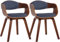 CLP Lot de 2 chaises ergonomiques Kingston, fauteuils Dossier Enveloppant, Structure Bois, Charge Max. 150 kg, Couleur:Noyer/Bleu, Couleur du Cadre:Noyer